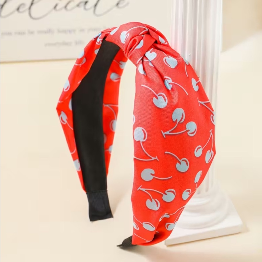 💖 3/$30 💖 Red & Blue Cherry Print Headband